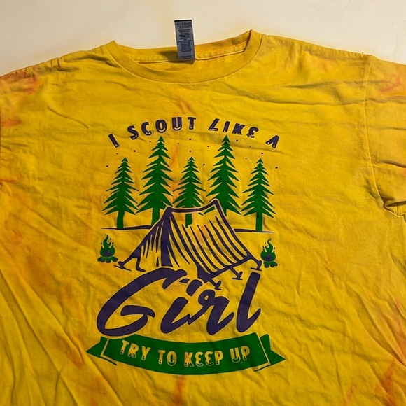 Girl Scout custom shirt youth XL Gildan scouts tie dye - Picture 2 of 5